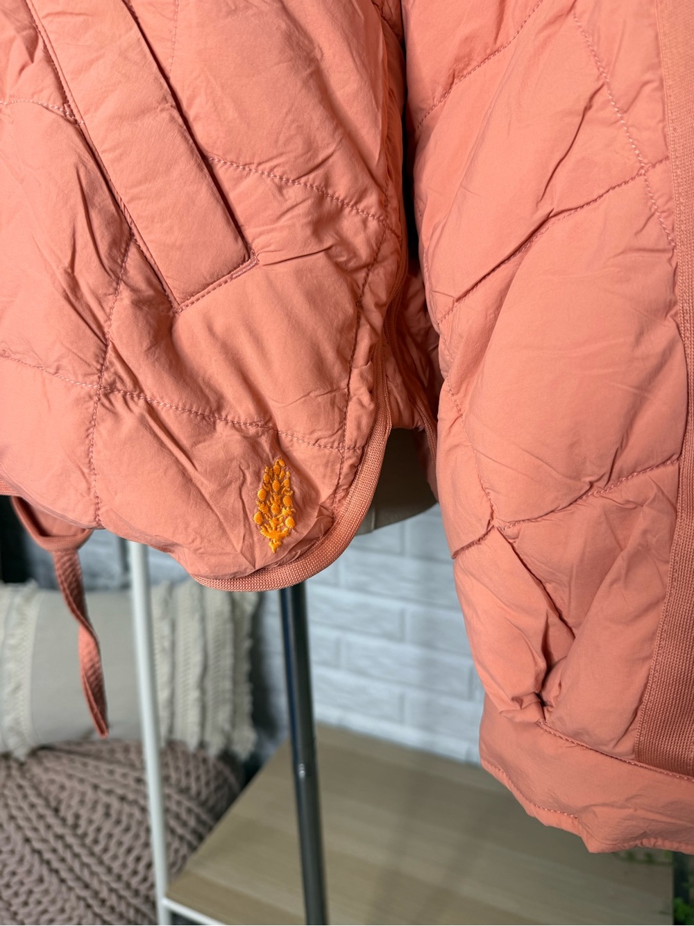 Free People Pippa Packable Puffer Jacket Frosted Peach - Picture 5 of 6